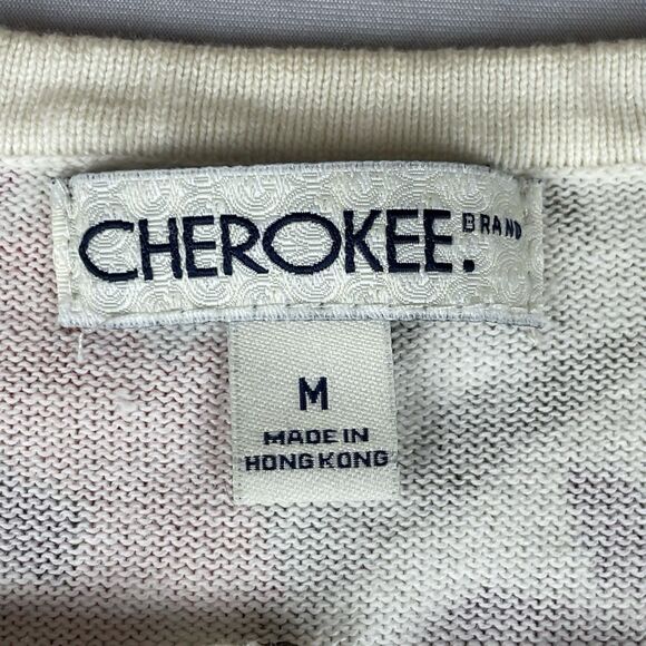 Cherokee Floral Button-Up Cardigan Med Crew Neck Purple Beige Orange Tight Knit - Picture 5 of 14